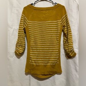 Striped burnt yellow and white sweater
